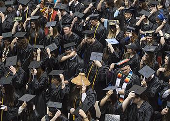 graduates during commencement ceremony