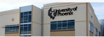 building exterior with 'university of phoenix' logo