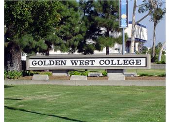 sign reading 'golden west college'