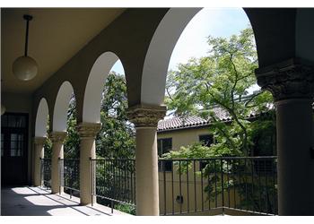 arched walkway of a campus building