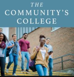 the community's college with diverse students walking