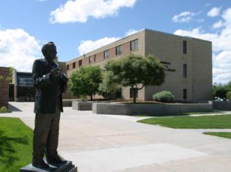 statue in front of 'NJC' building