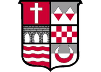 university crest with cross