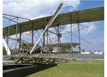 vintage airplane on display outdoors