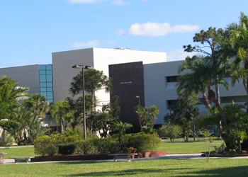 modern campus building with landscaping