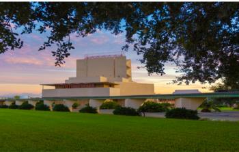 modern building at dusk