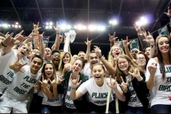 students cheering at a 'jacksonville' sporting event