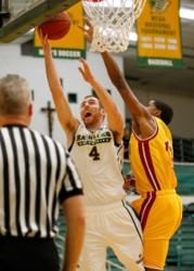 basketball player going for a layup