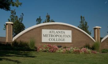 brick entrance sign reading 'atlanta metropolitan college'