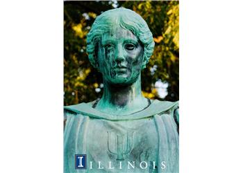 bronze statue with 'illinois' text