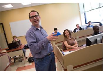 professor teaching in a classroom