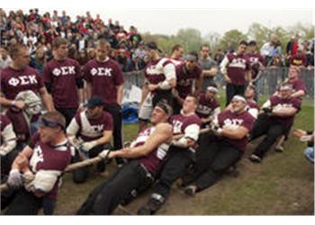 students in a tug of war competition