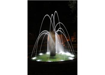 illuminated fountain at night