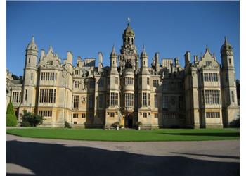 historic university building with a clock tower