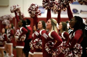 cheerleaders in action at a game