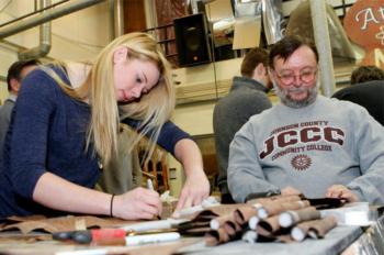 students in a workshop at 'johnson county community college'