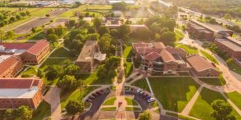 aerial view of university campus