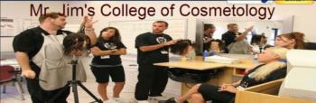 cosmetology class in session with instructor and students