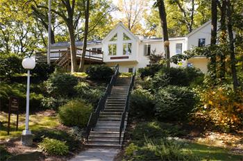 peaceful house in a wooded area