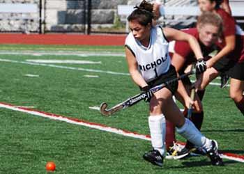 field hockey player in action