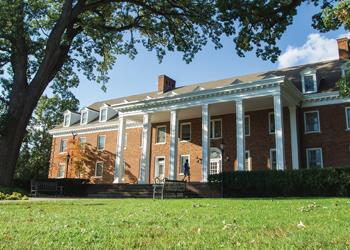 albion college historic building with columns