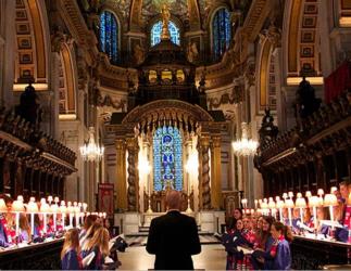 choir performance inside ornate chapel