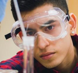 student conducting a lab experiment