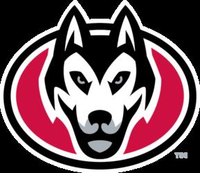 husky logo inside a red and black circle