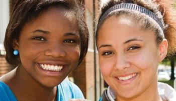 two smiling students