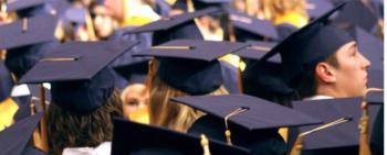 graduates in caps at ceremony