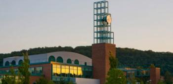 modern building with tall glass tower