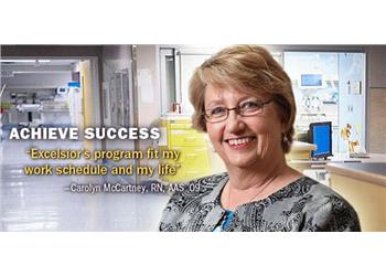 woman in medical setting with excelsior college quote