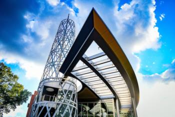 modern architectural structure with sky background