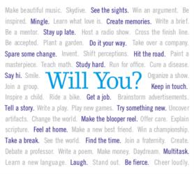 collage of motivational phrases and 'will you'