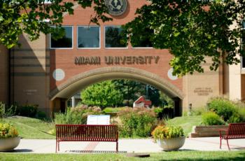 miami university archway and benches