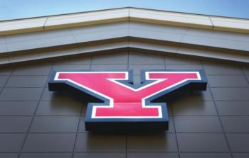 youngstown state university logo on building