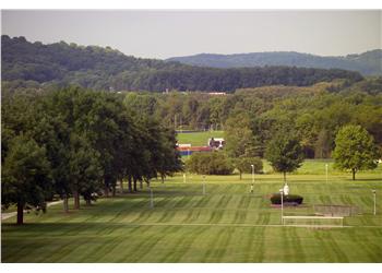 scenic view of campus sports field