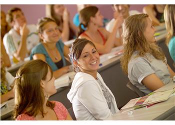 smiling students in classroom