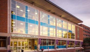 exterior of university commons building