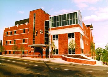 exterior of modern campus building