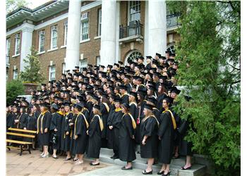 graduating students in caps and gowns