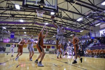 basketball game in action indoors