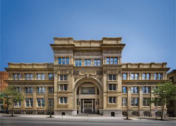 historic building facade with arched entry