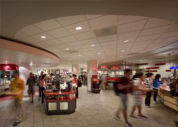 interior of dining area with people