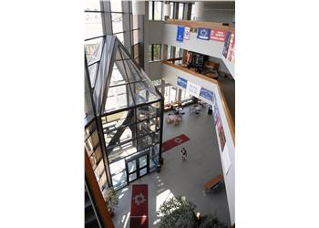 overhead view of a campus common area