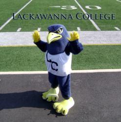 lackawanna college mascot on football field