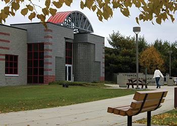 modern building with glass dome