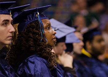 graduation ceremony with attentive students