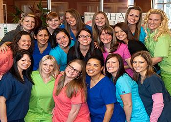 group of smiling nursing students