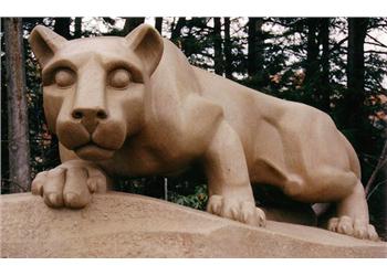 stone statue of a mountain lion